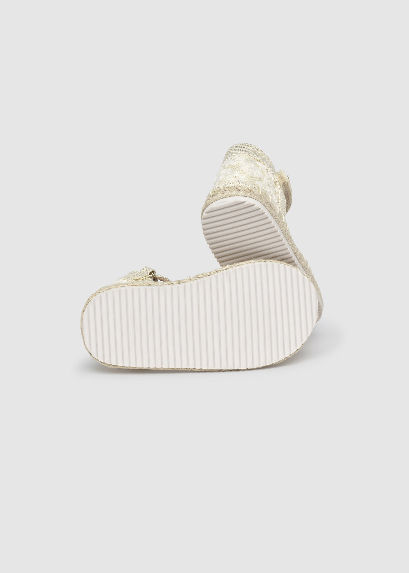 Baby Metallic Espadrilles with Flowers