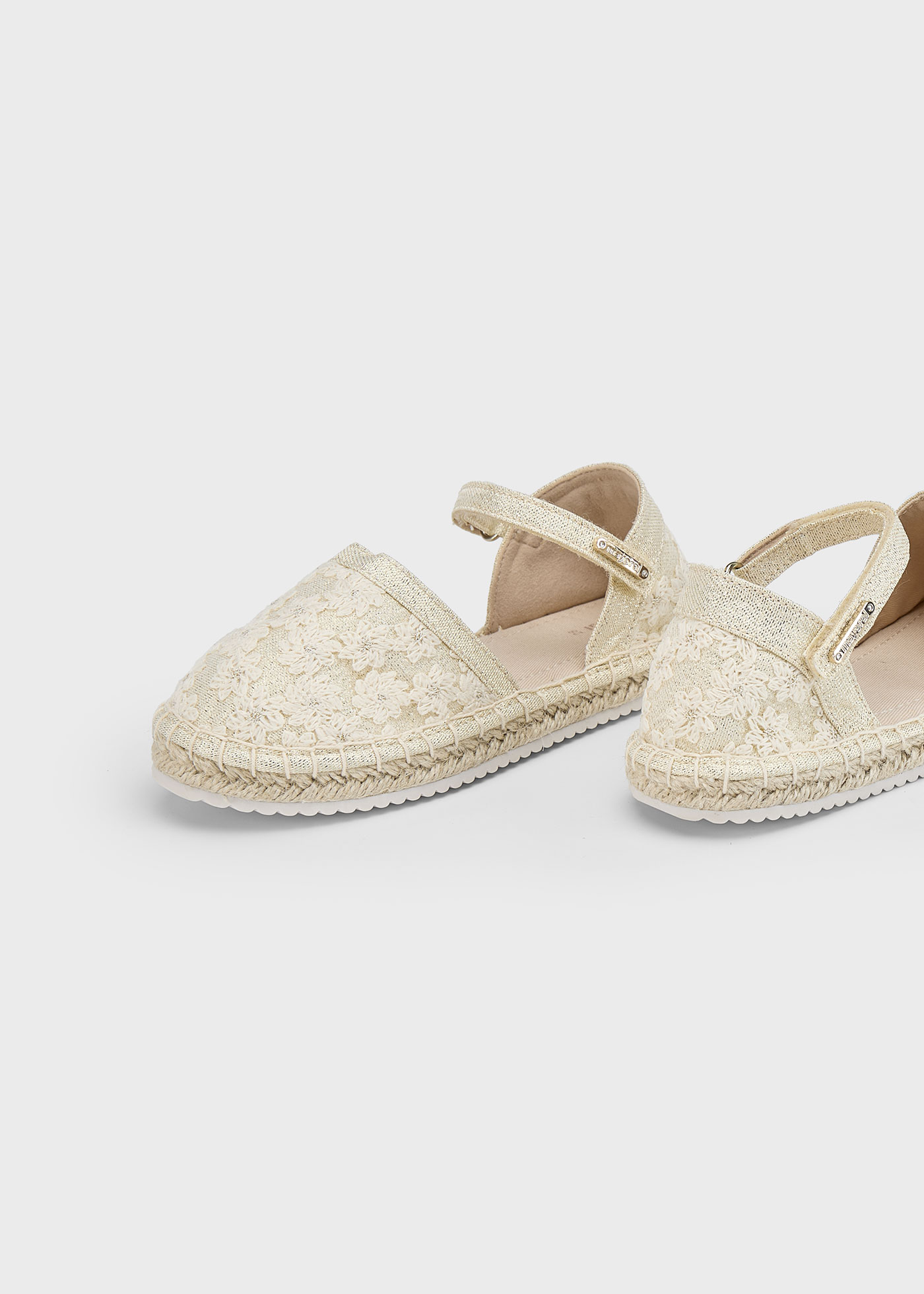 Espadrilles métalliques fleurs fille
