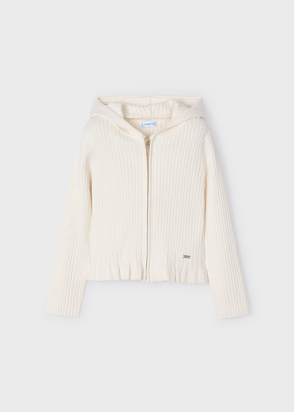 Girl tricot zip hooded cardigan